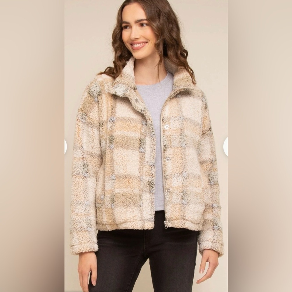 Thread & Supply Plaid Sherpa Jacket Size M